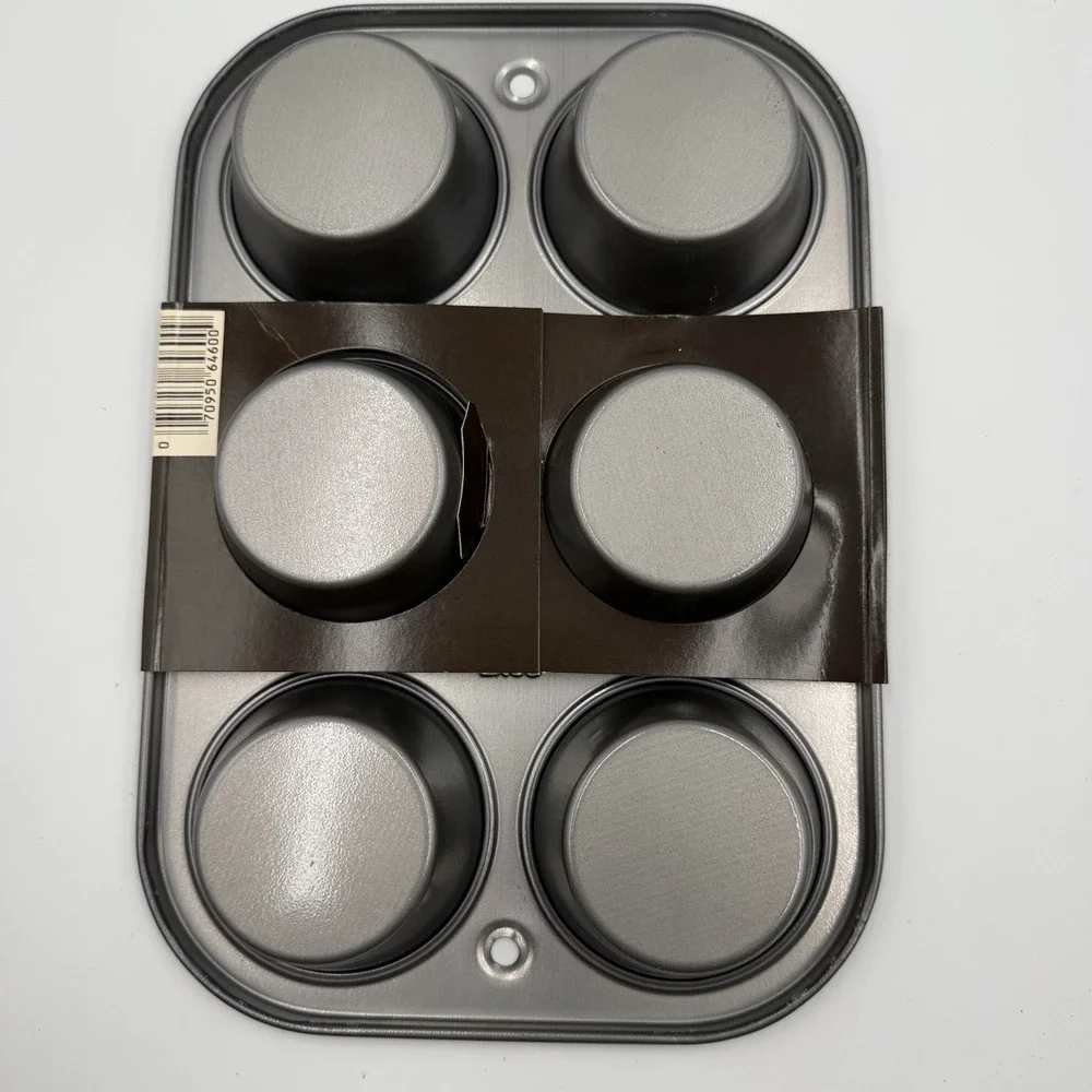 Vintage EKCO Baker's Secret 6 Cup Muffin Pan‎ Nonstick USA NOS Shortcakes